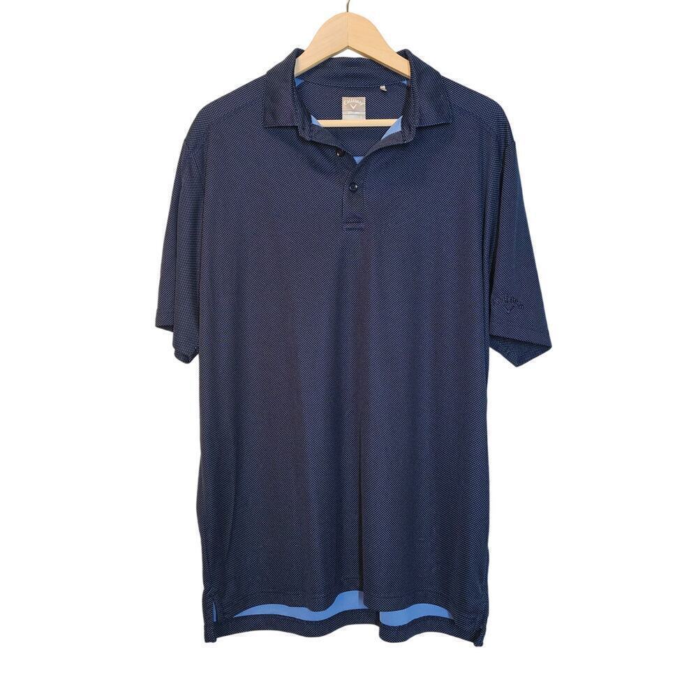 Callaway Men's Golf Outdoor Short Sleeve Polo Tee Blue Swing Tech Dri Size Large